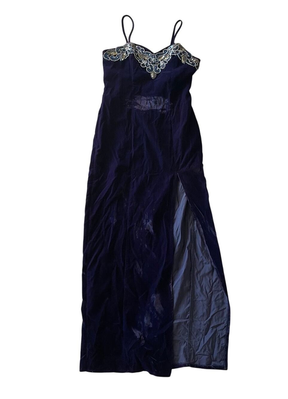 Vintage Deep Purple Velvet Long Dress Size 11/12 Whimsigoth Farygoth Prom Hoco